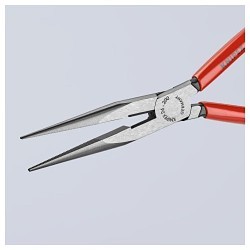 Knipex® 2611200 Nose Plier, Half-Round Jaw, 2-7/8 in Jaw Length, 45/64 in Jaw Width, Vanadium Steel Jaw, 8 in Overall Length, 1/8 in Tip Width